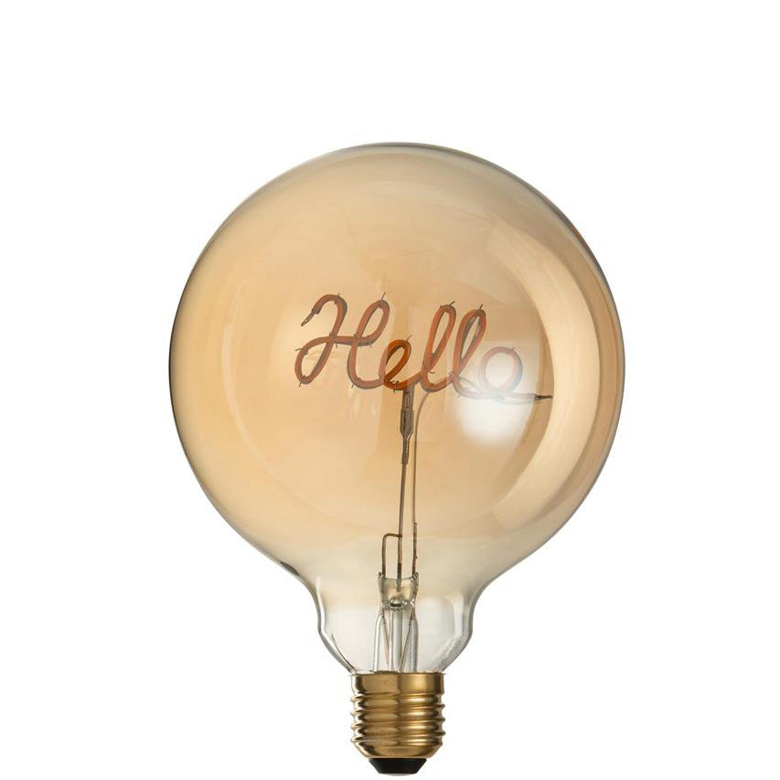 Lampe Led Dose Hello Glas Gelb/Gold e27