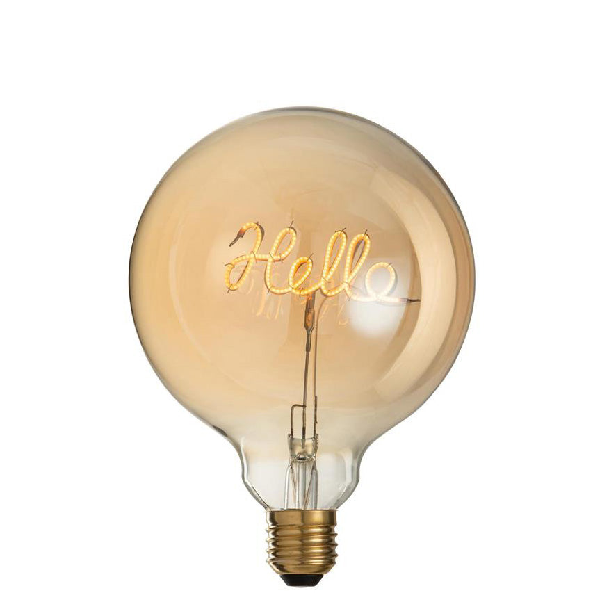 Lampe Led Dose Hello Glas Gelb/Gold e27