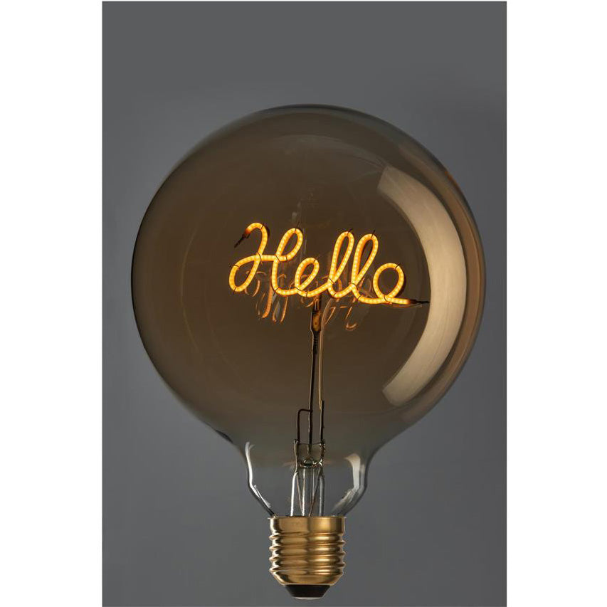 Lampe Led Dose Hello Glas Gelb/Gold e27