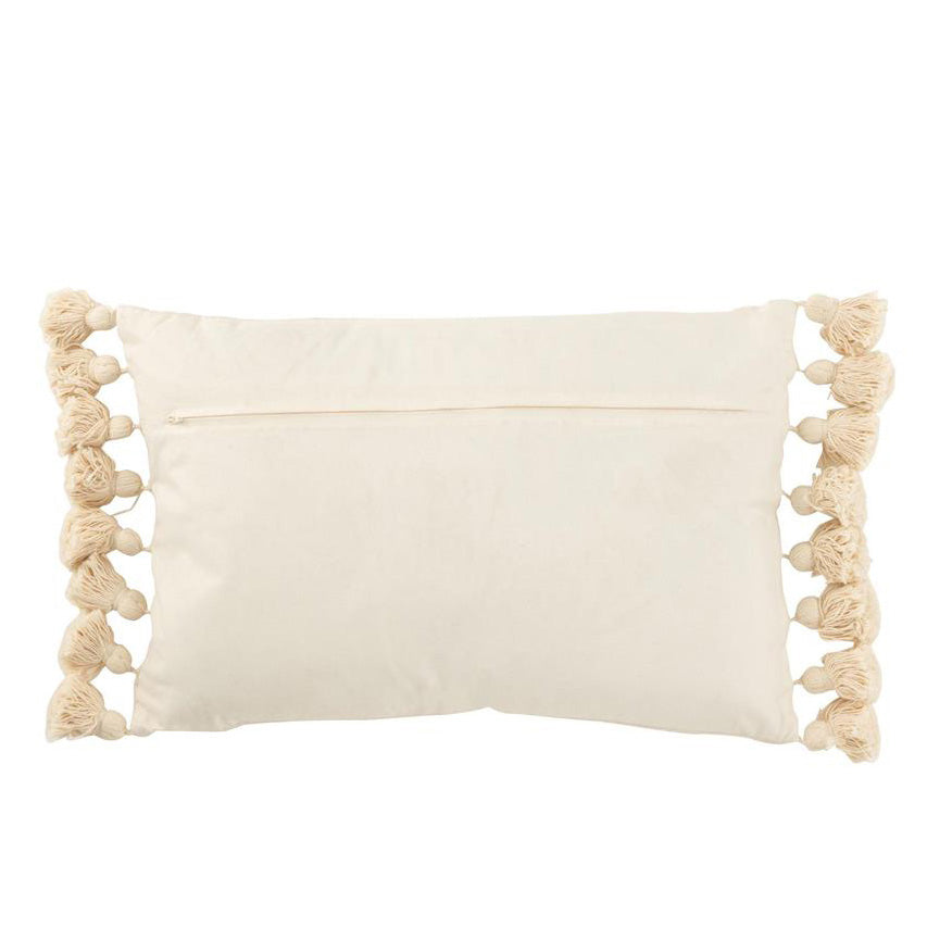 Kissen Quasten Baumwolle Beige Groß (40x60x10cm)