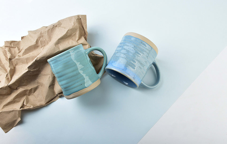 LOTTE BLAU Becher 470ml 9x13xh10cm BOHO