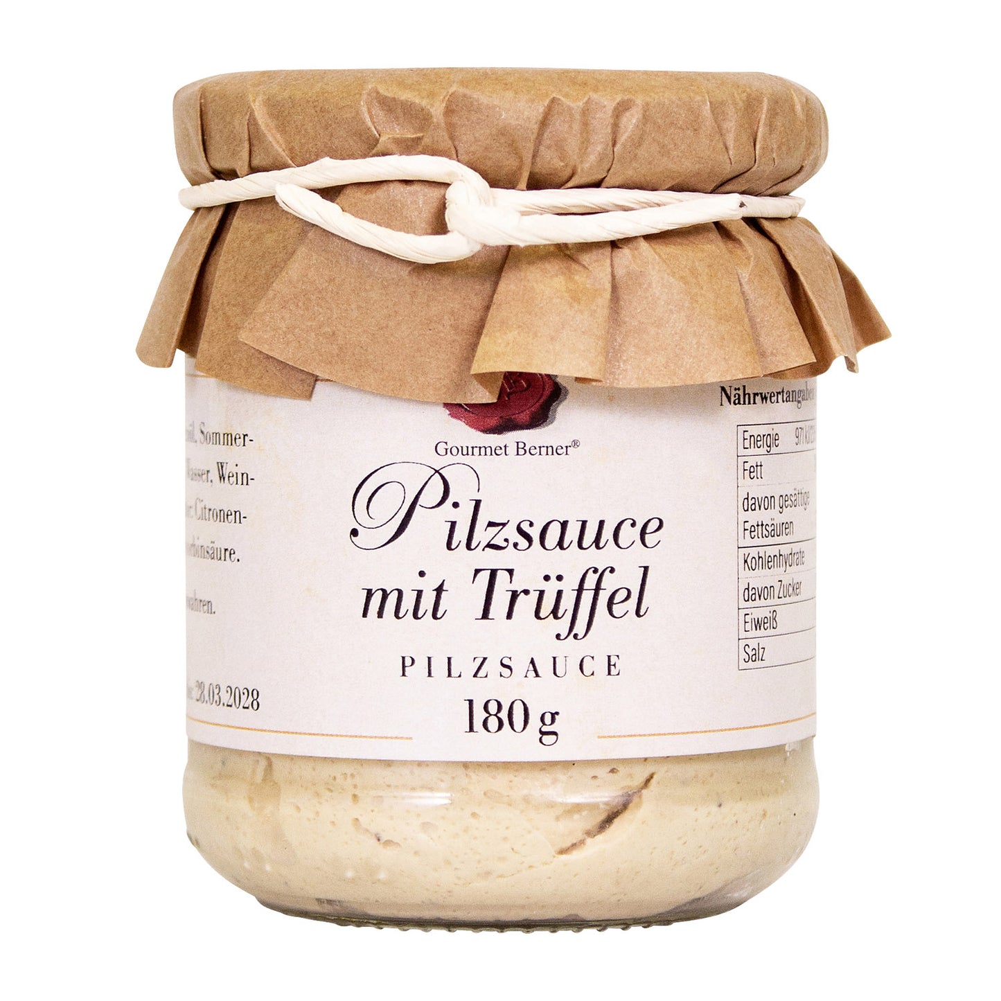 Pilzsauce mit Trüffel (weiß), 180g im Glas