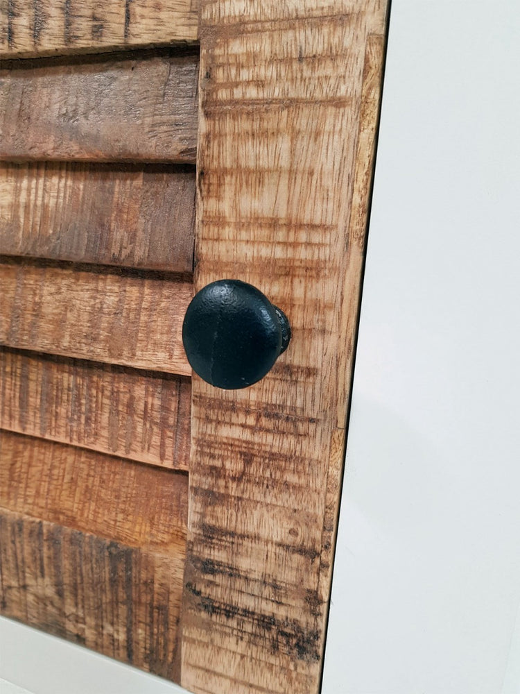 Nachtschrank Nachttisch B 45 H 60 cm Nacht-Kommode Ibiza Massivholz Mangoholz massiv weiß natur