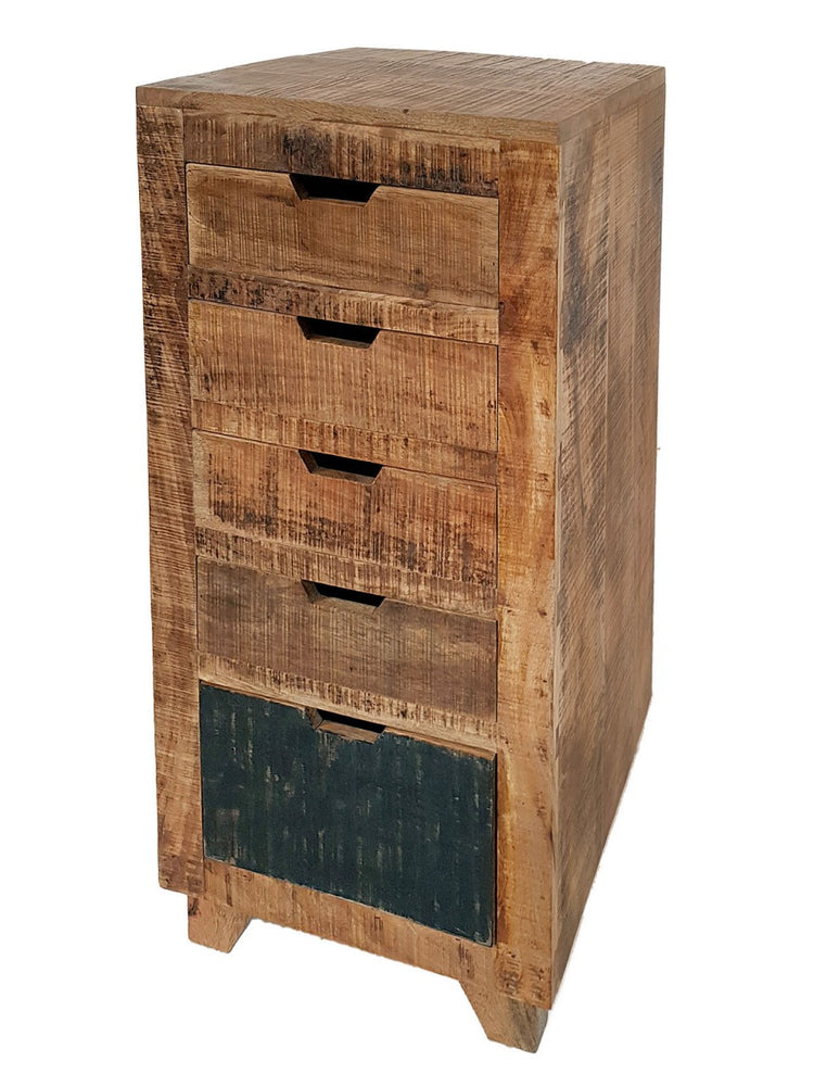 Schubladen Kommode B 40 H 92 cm Anrichte Schubkastenturm Sideboard California natur Mangoholz