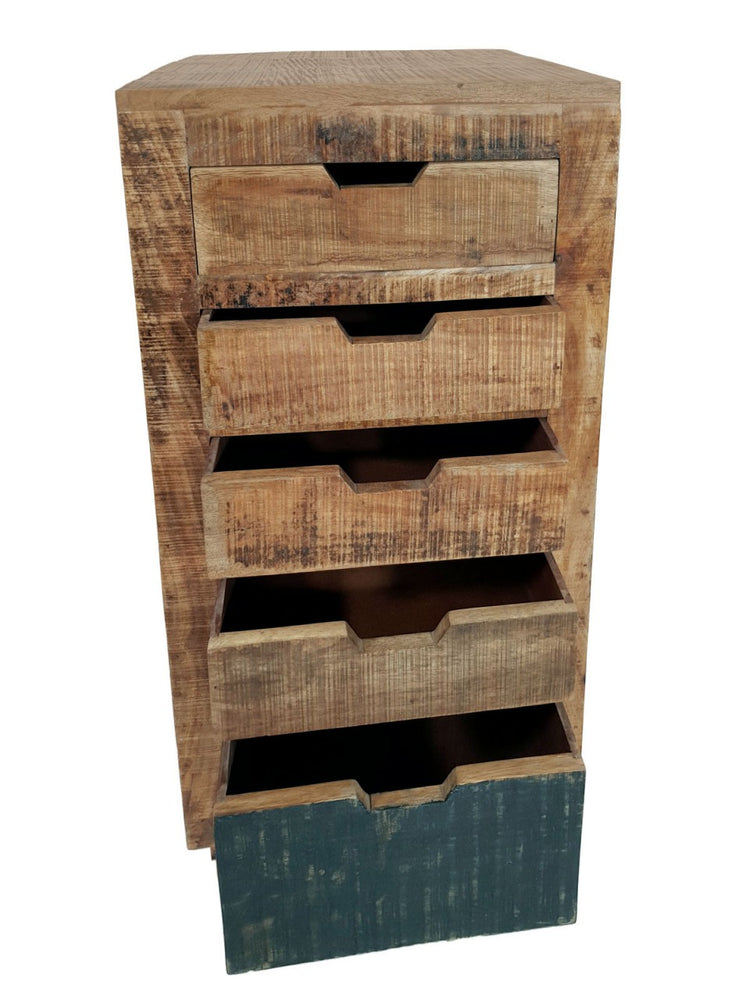 Schubladen Kommode B 40 H 92 cm Anrichte Schubkastenturm Sideboard California natur Mangoholz