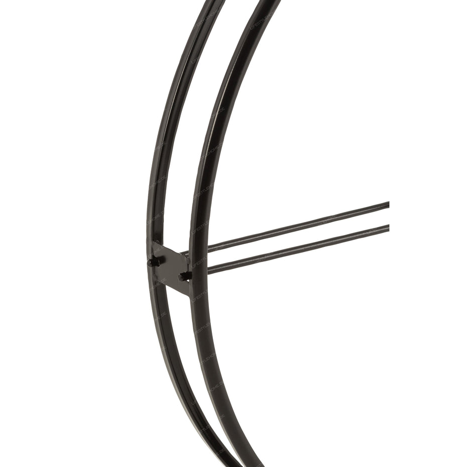 Wanduhr rund aus schwarzem Metall, Klein