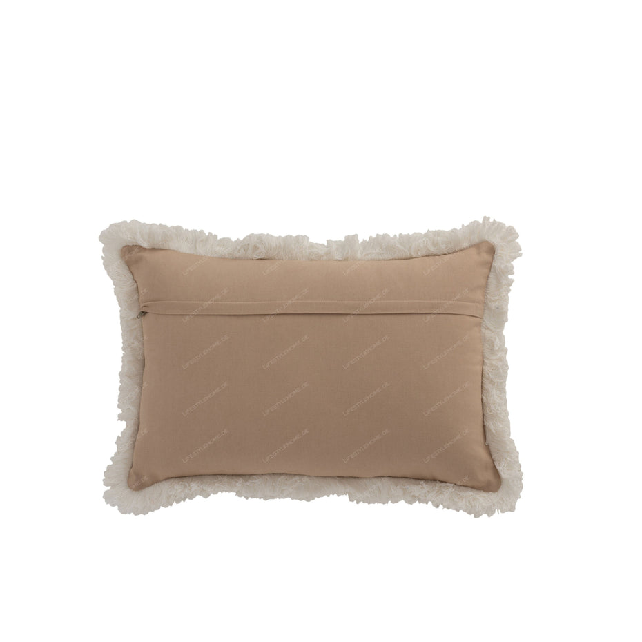 Kissen RECHTECK PAT+MÜNZE Jute natur/beige