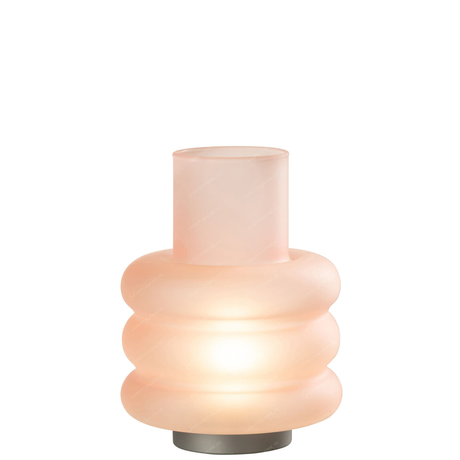 LED-Lampe Ringe aus Glas, pink