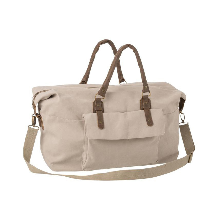 Reisetasche Mit Gürtel Textil Beige