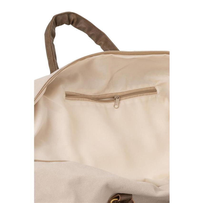 Reisetasche Mit Gürtel Textil Beige