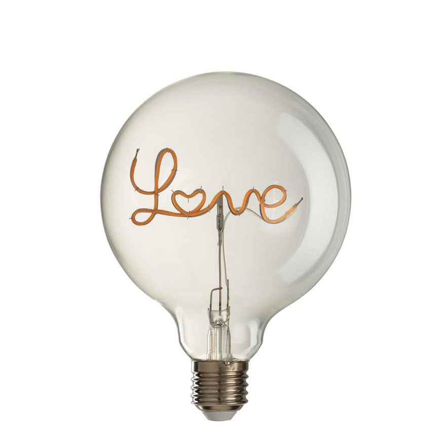 Lampe Led Dose Love Glas Gelb/Transparent e27