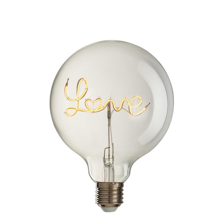 Lampe Led Dose Love Glas Gelb/Transparent e27