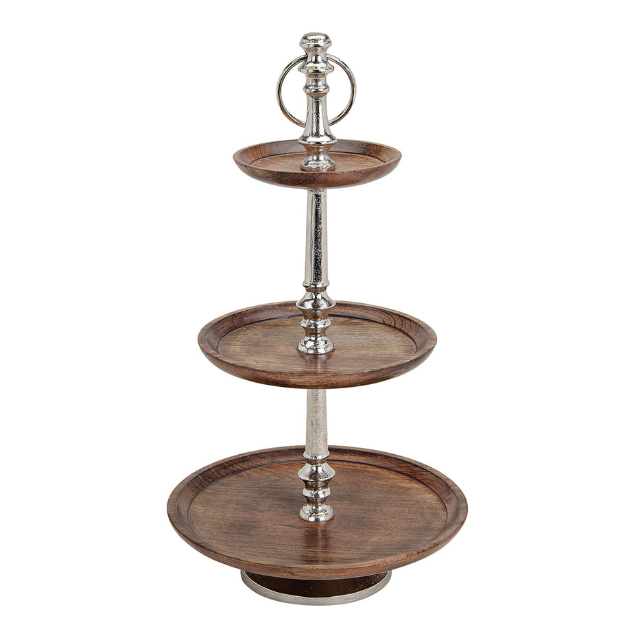 Regal 3er Holz/Metall 54cm hoch, 16/23/30cm Ø