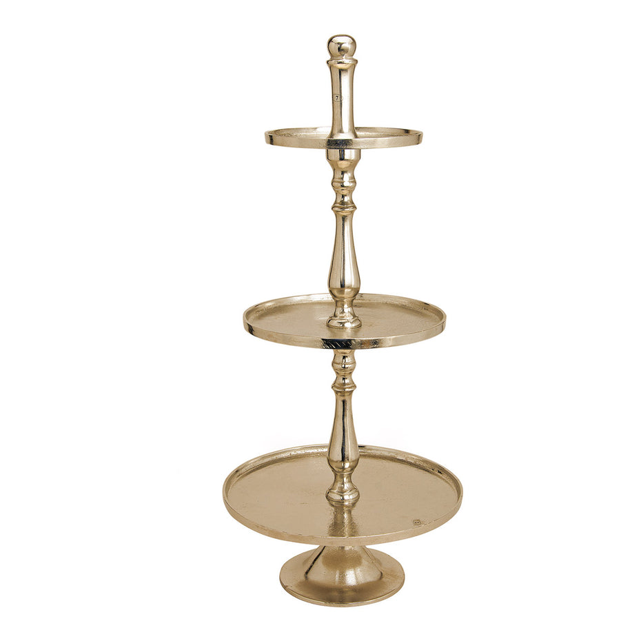 Regal mit 3 Ebenen aus Metall Gold (B/H/T) 25/34/42x97cm