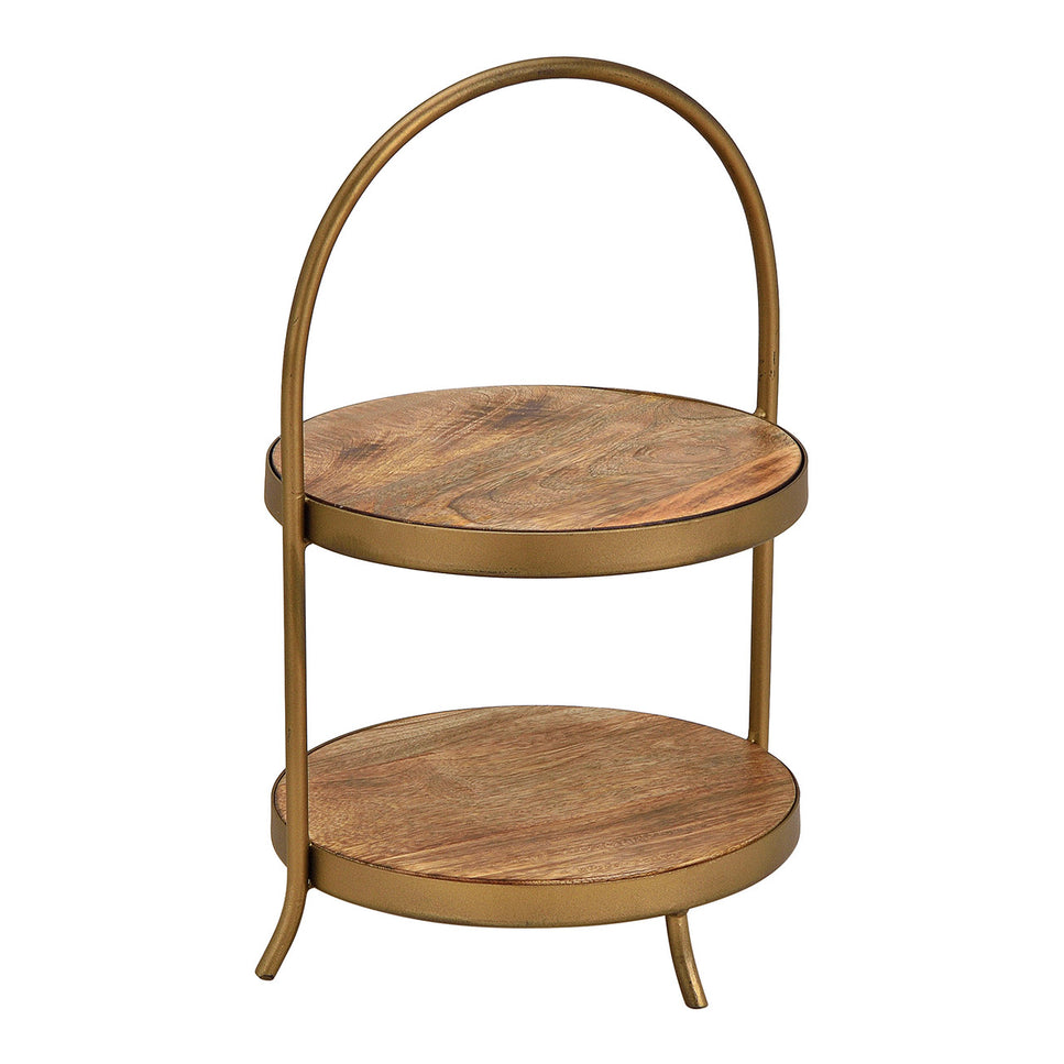 Regal 2er aus Mangoholz, Metall Braun (B/H/T) 20x33x20cm