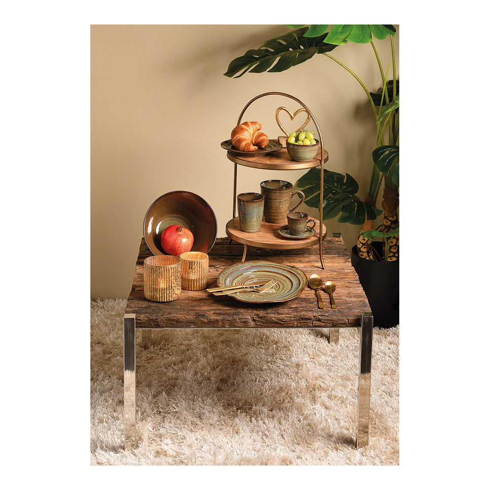 Regal 2er aus Mangoholz, Metall Braun (B/H/T) 20x33x20cm
