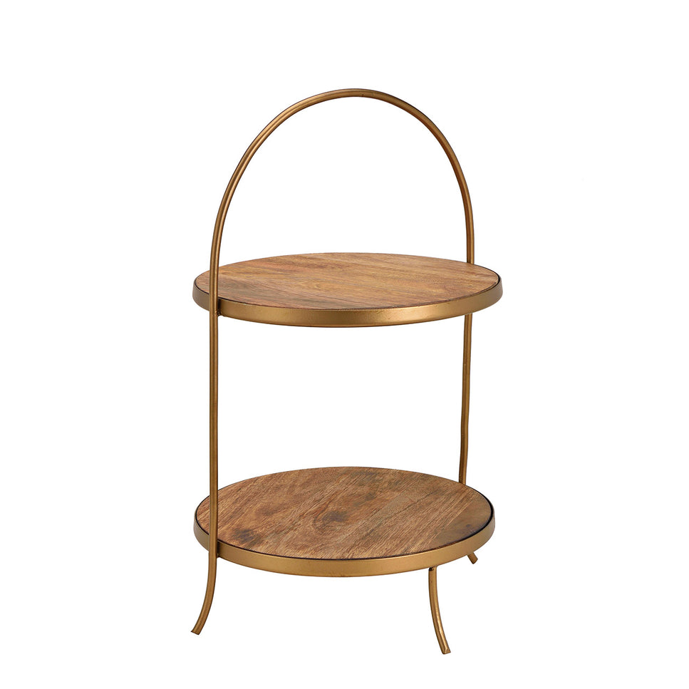 Regal 2er aus Mangoholz, Metall Braun (B/H/T) 30x55x30cm