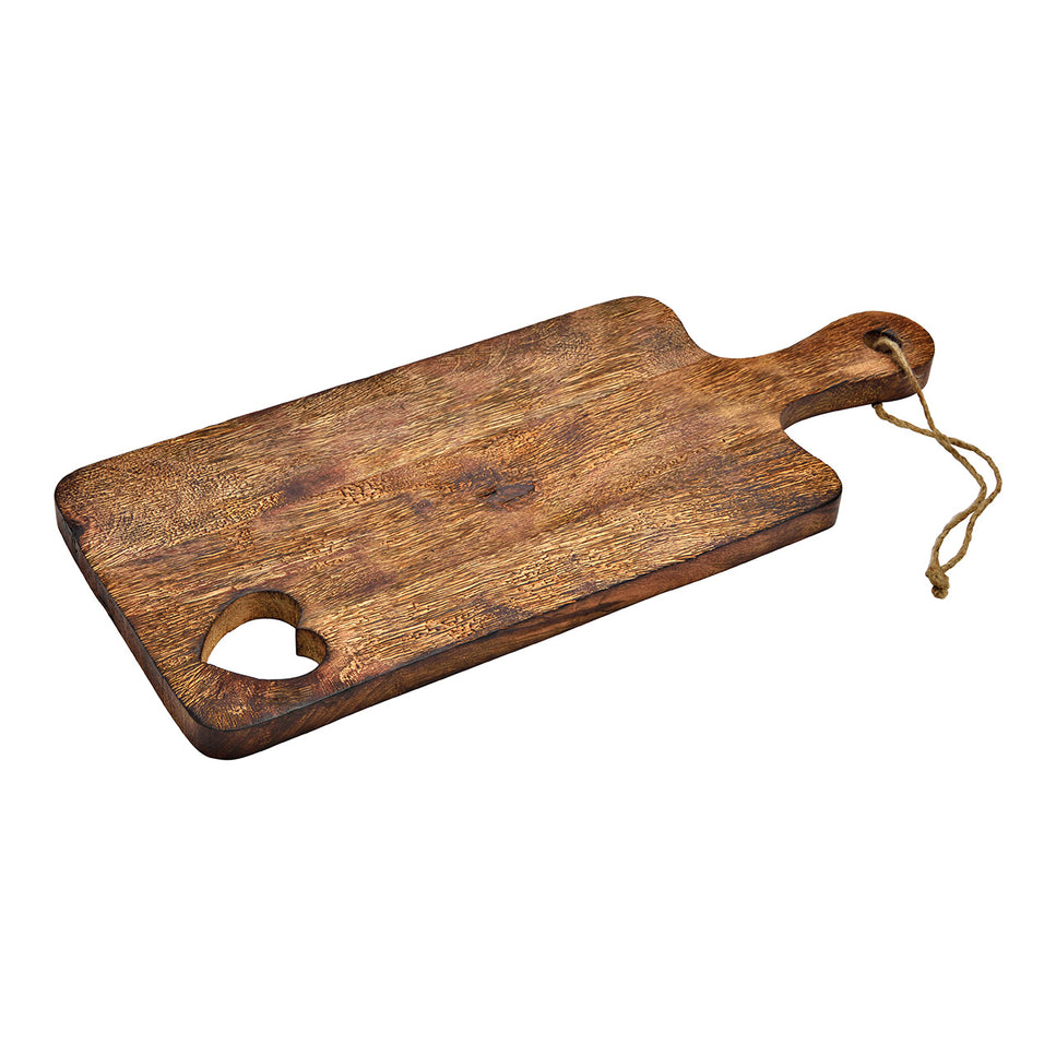Schneiderett with heart made of mango wood, brown (W/H/D) 50x2x20cm
