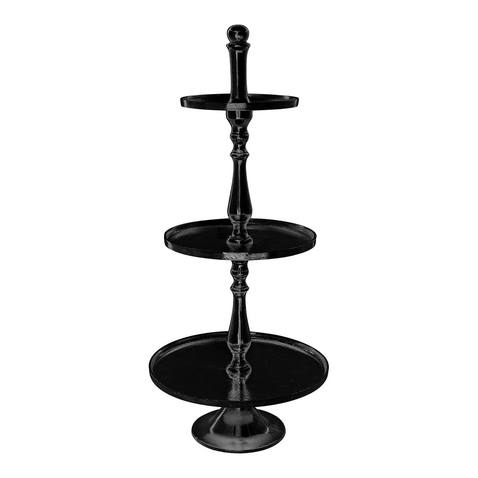 Regal aus Metall (3 Ebenen), Schwarz (B/H/T) 42x97x42cm