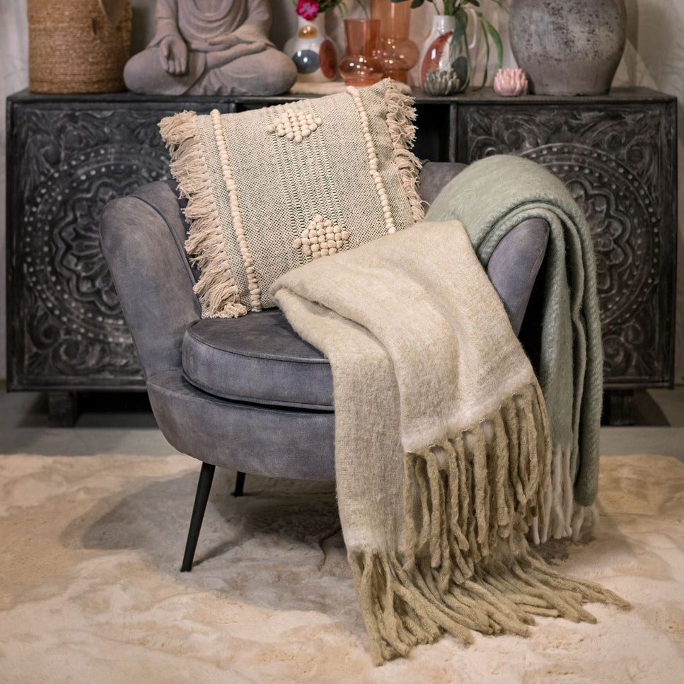 Bedspread made of textile, beige (W/H/D) 130x170x1cm