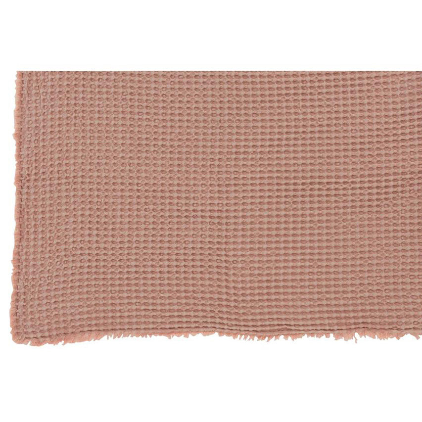 Plaid mit Waffelmuster Baumwolle Hellrosa (179x50x1cm)