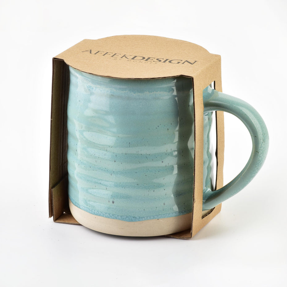 LOTTE TURQUOISE Becher 470ml 9x13xh10cm BOHO