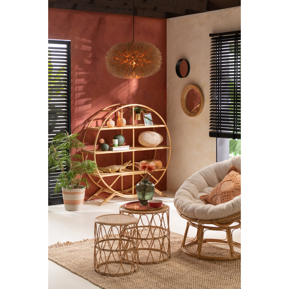 Set aus 2 Rattan-Beistelltischen natur