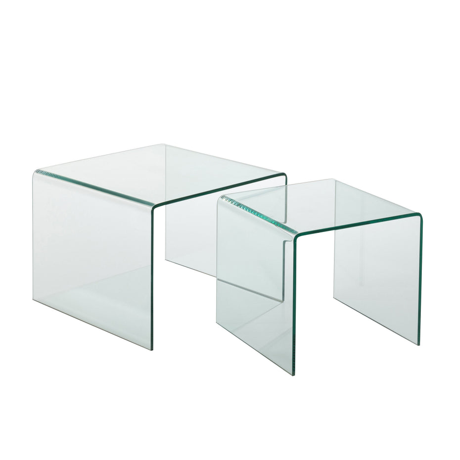 Set aus 2 Glas-Beistelltischen