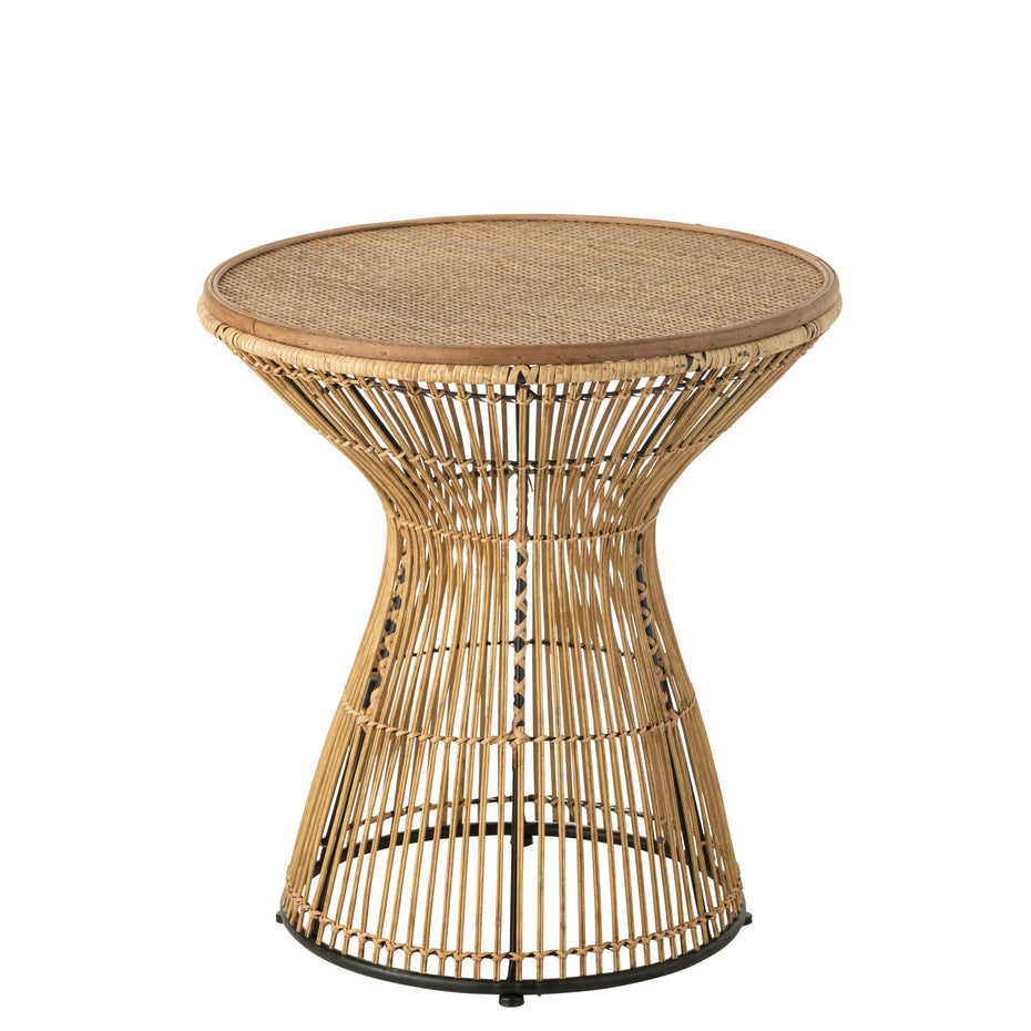 Beistelltisch rund Groove Rattan natur