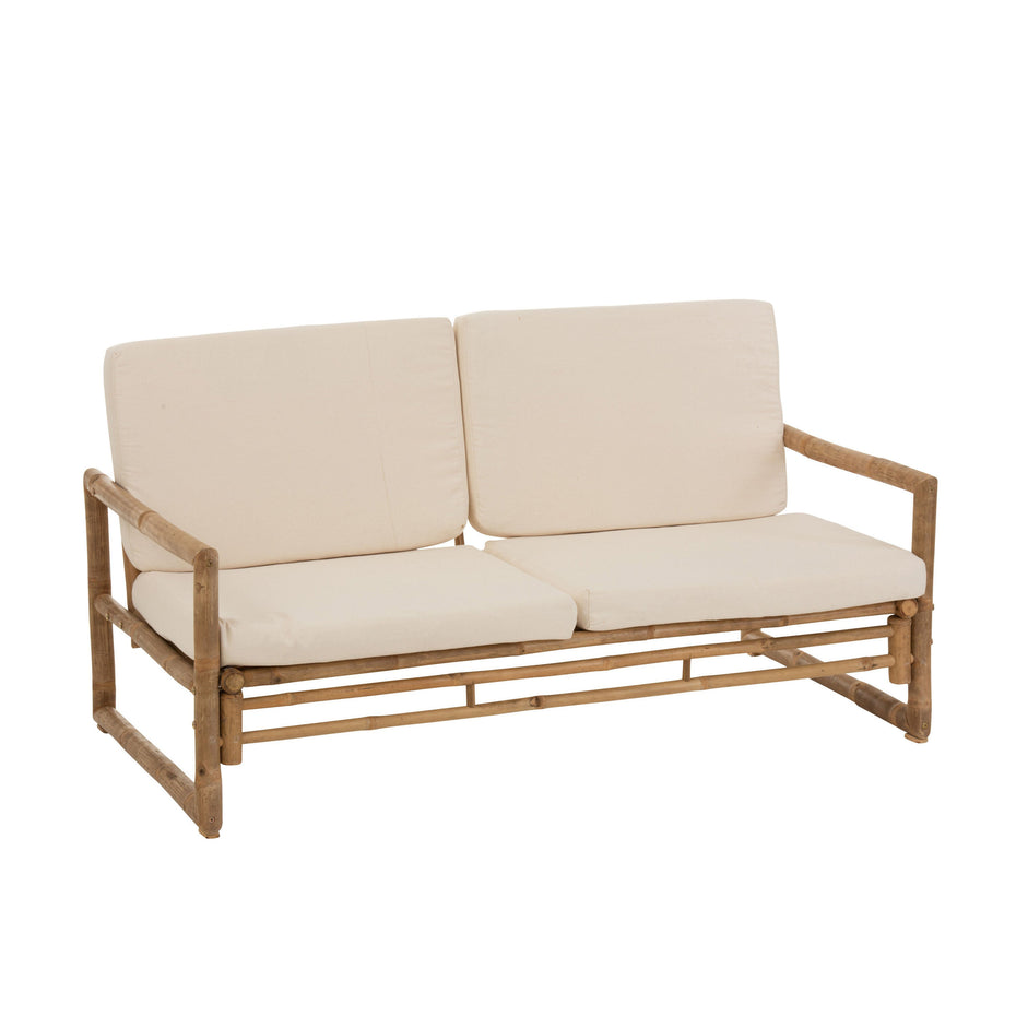 2-Personen-Sofa Bambus mit Textilbezug