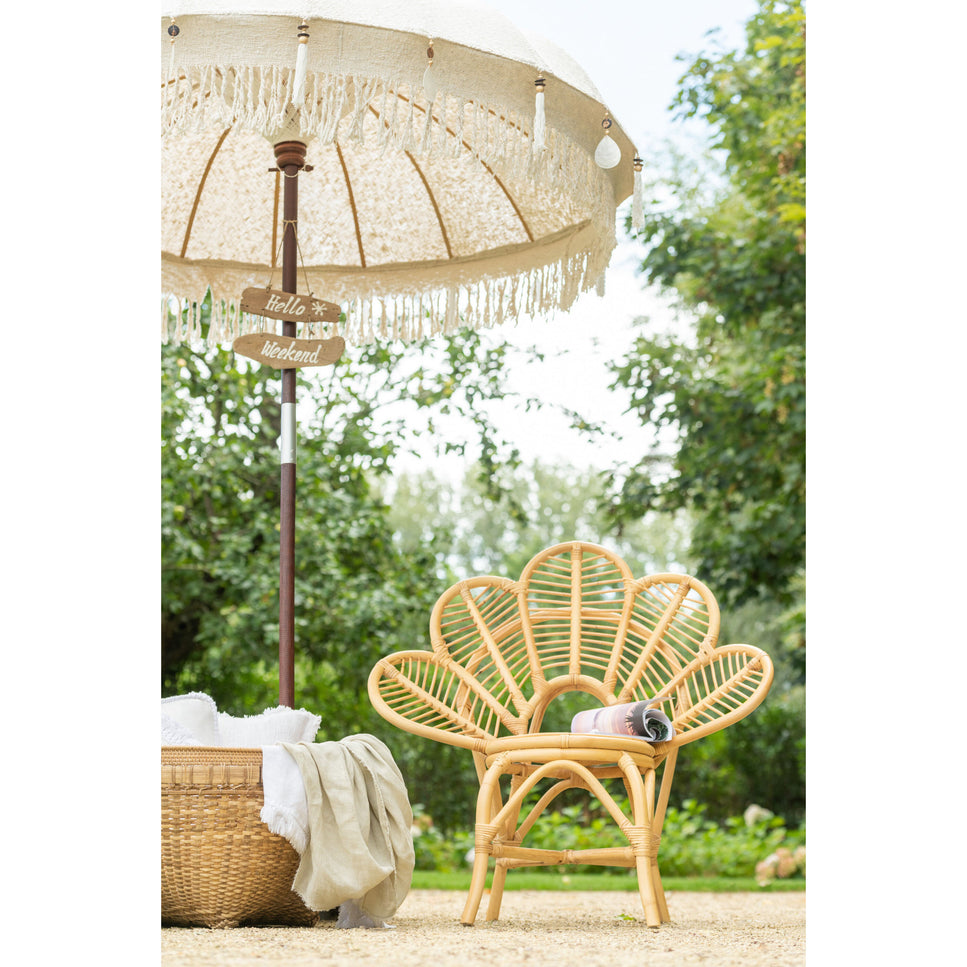 Stuhl Blume Rattan Natur