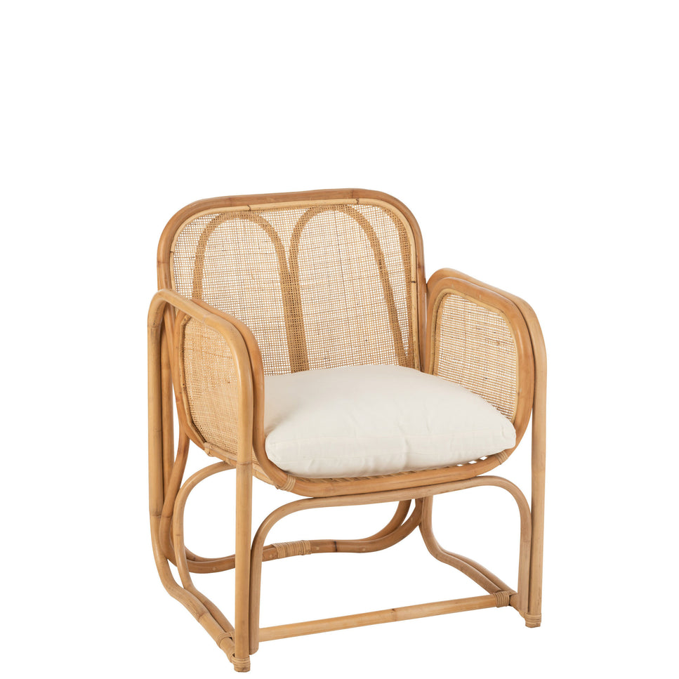 Stuhl + Kissen Casablanca Rattan Natur