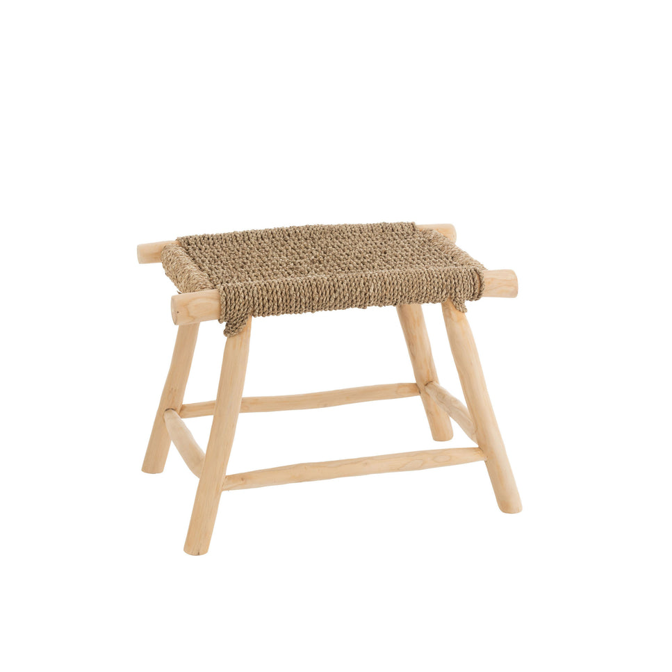 Hocker Timo Gras/Teak Natur Lang