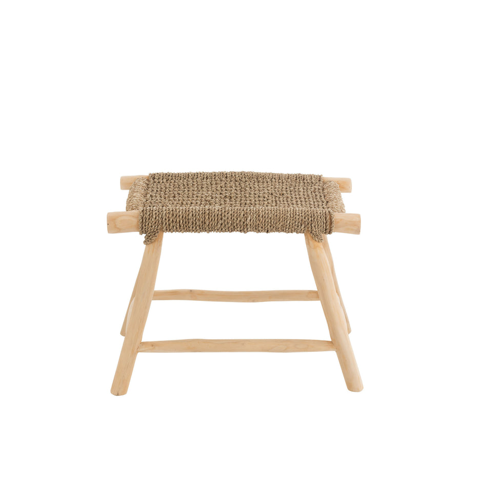 Hocker Timo Gras/Teak Natur Lang