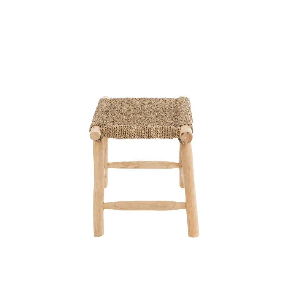 Hocker Timo Gras/Teak Natur Lang