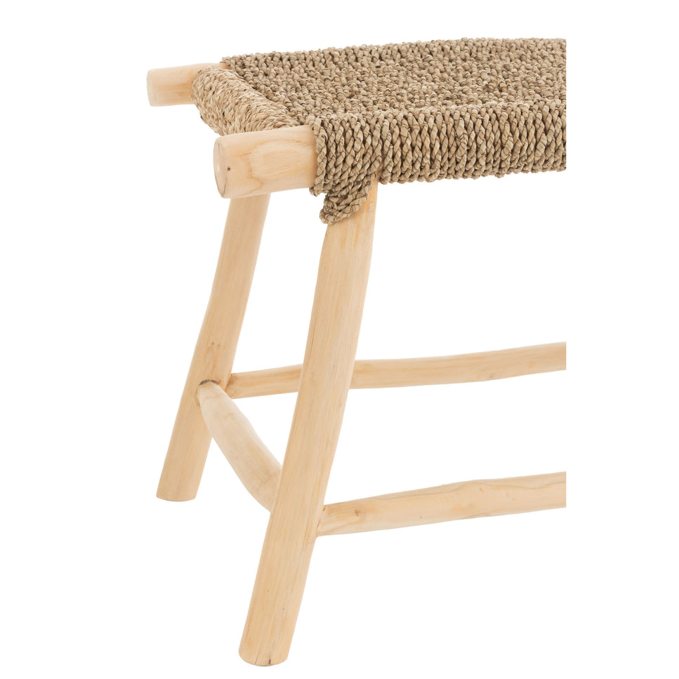 Hocker Timo Gras/Teak Natur Lang