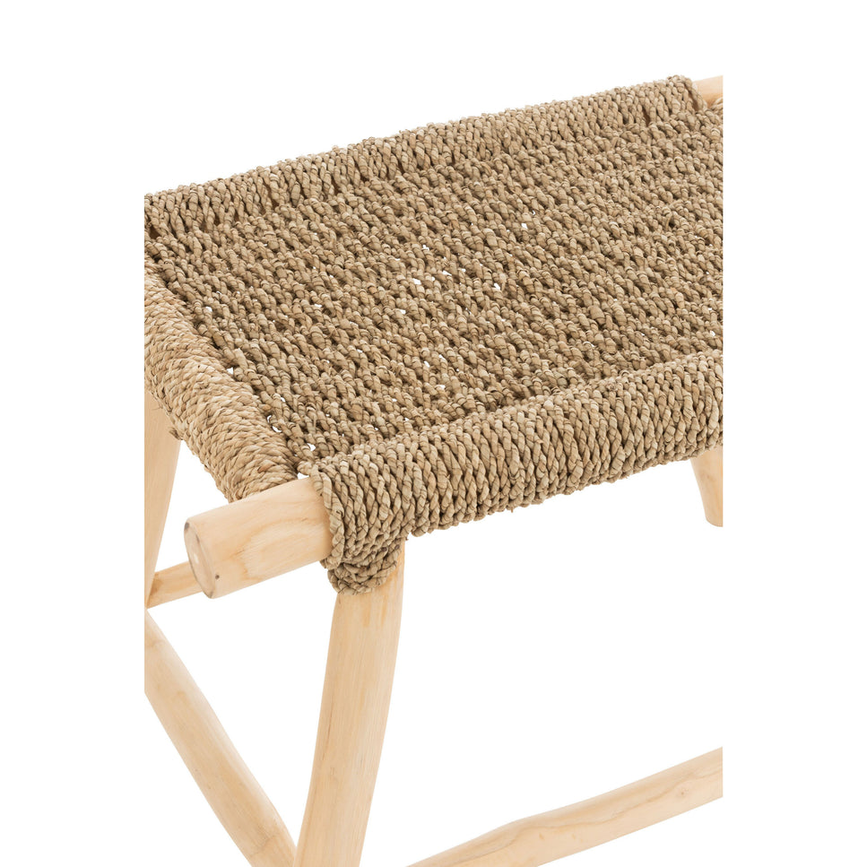 Hocker Timo Gras/Teak Natur Lang