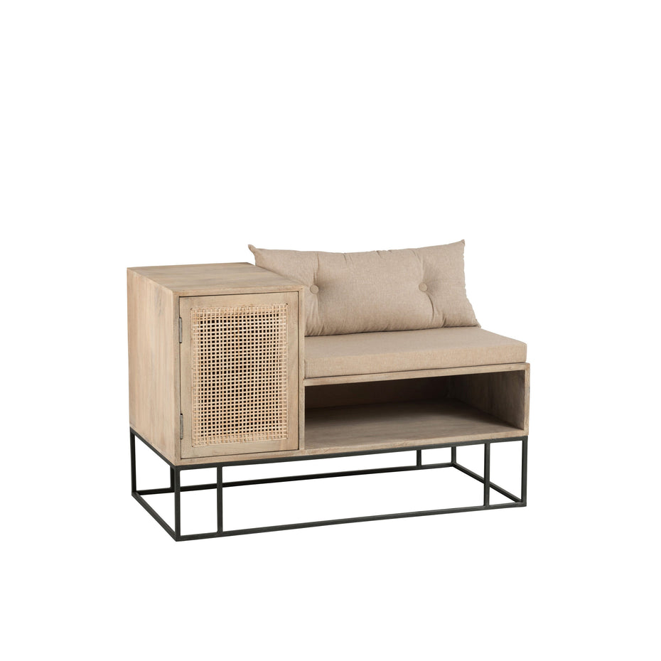 Bankeintritt 1 Personen aus Rattan Natur/Beige