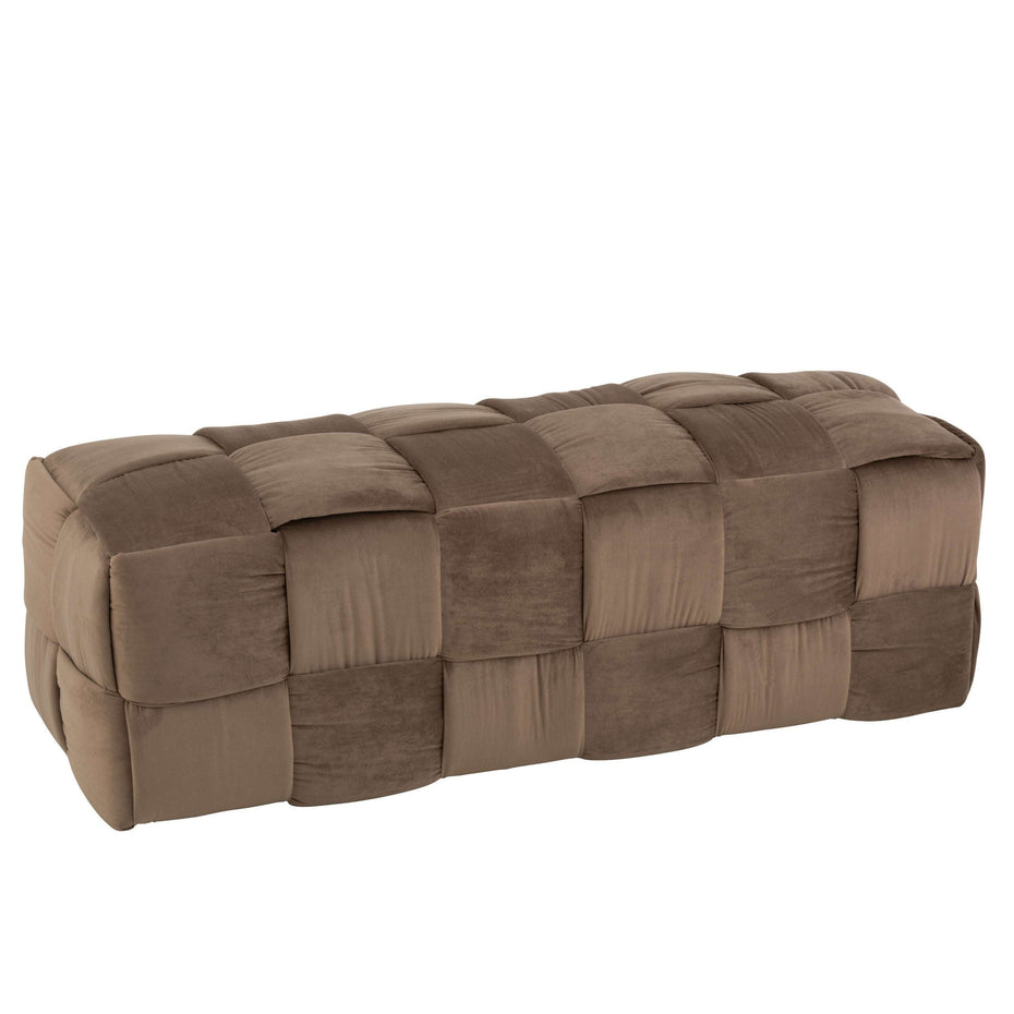 Pouf 3 Personen aus Textil/Holz, Braun