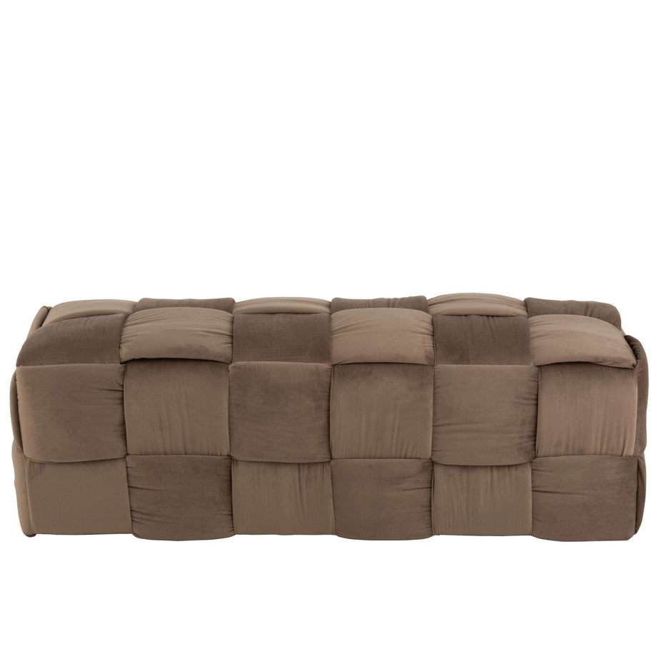 Pouf 3 Personen aus Textil/Holz, Braun