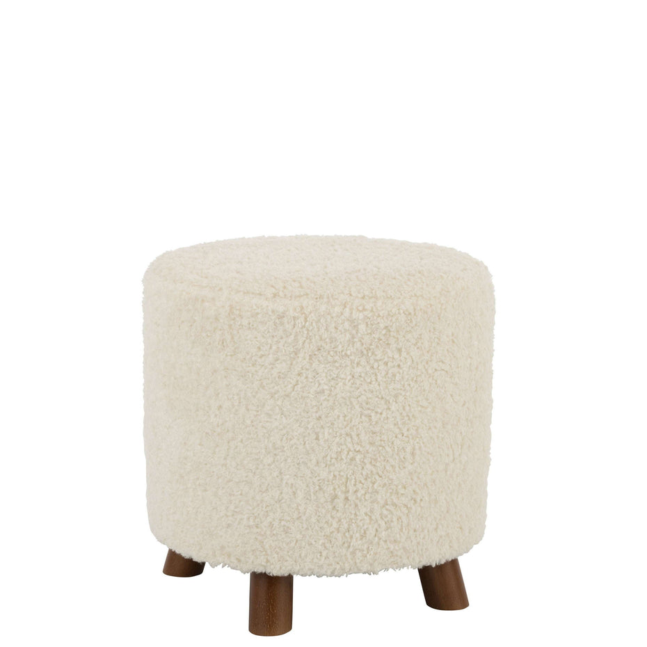 Pouf Schafbein aus Polyester, Weiß