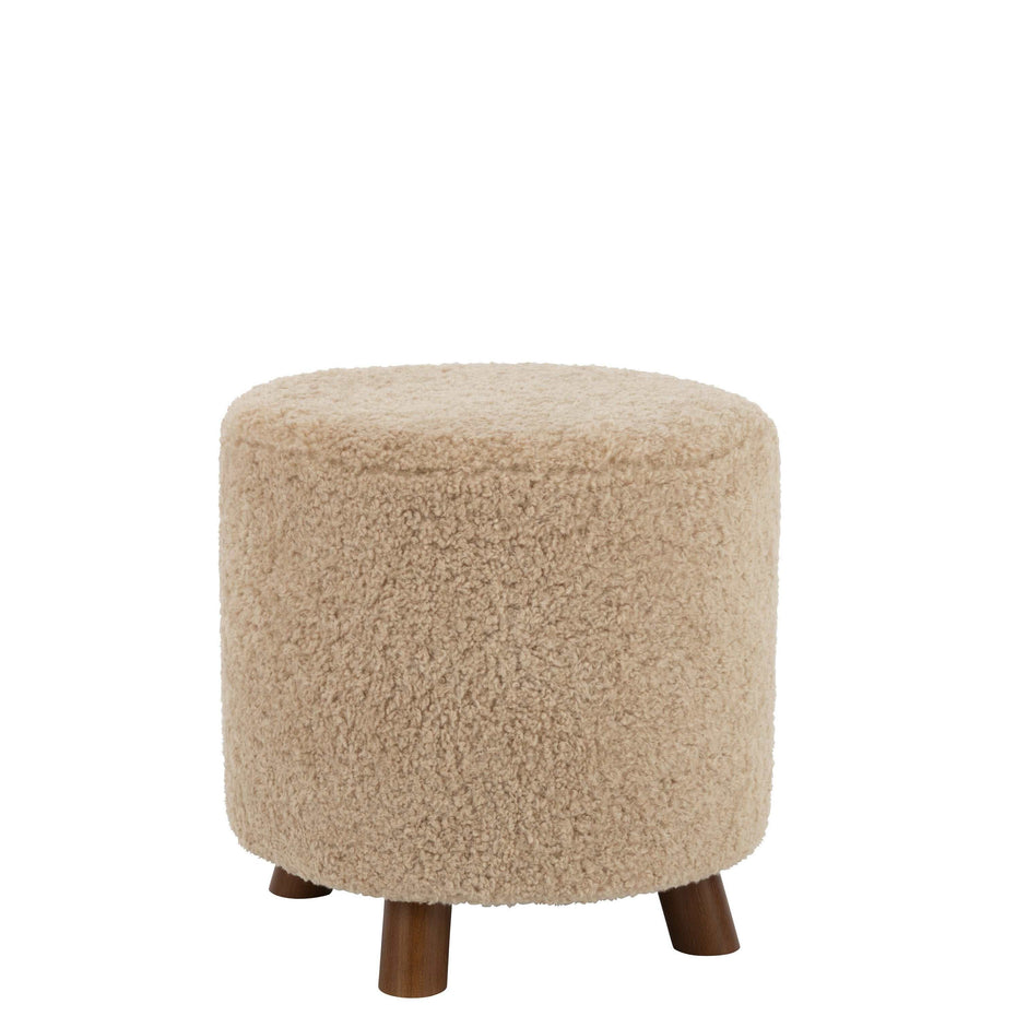 Pouf Schafbein aus Polyester, Beige