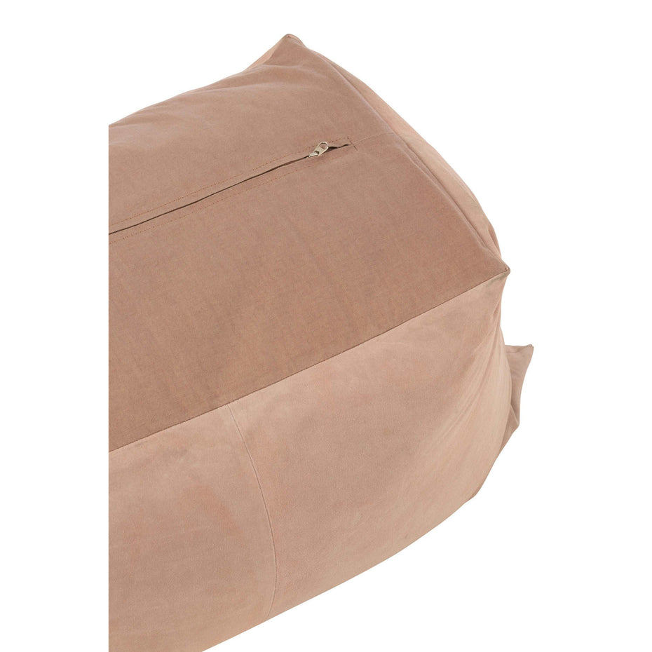 Pouf Melissa quadratisch aus Leder, Pink