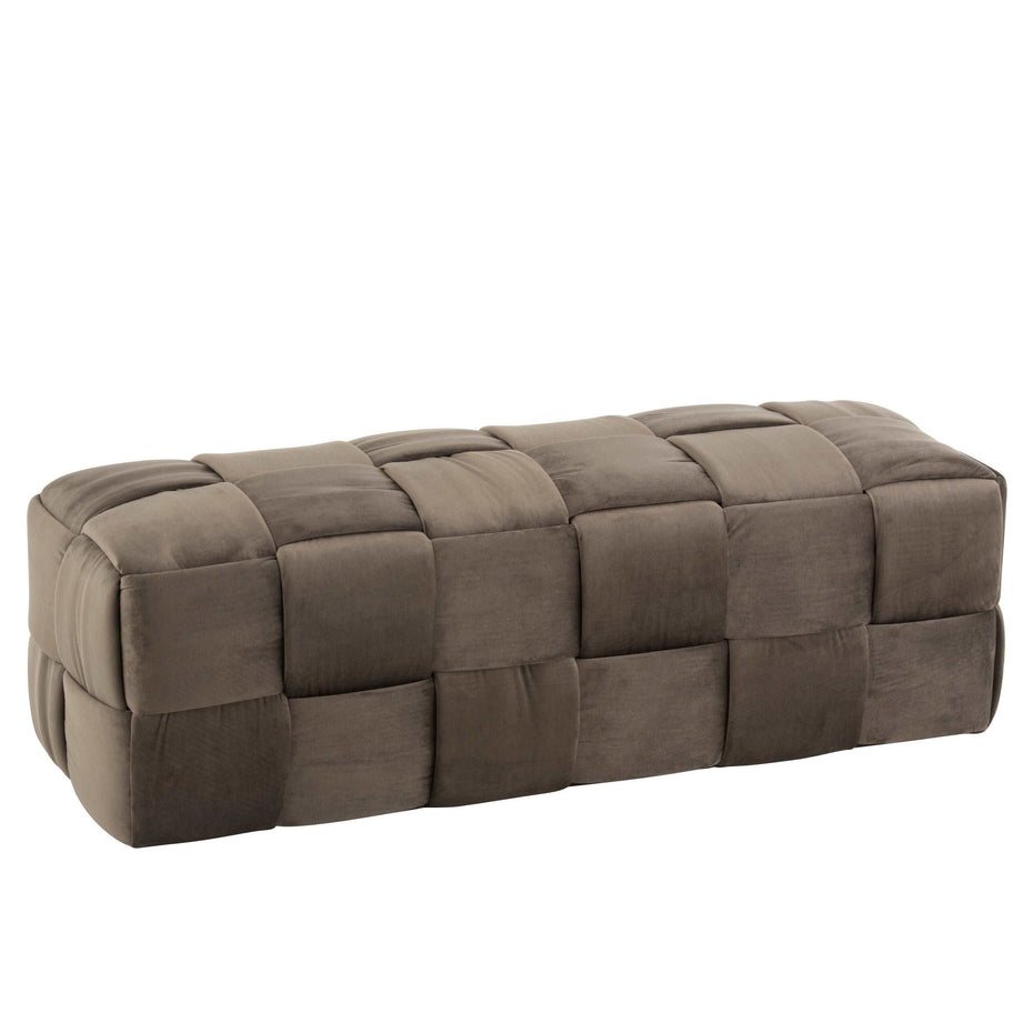 Pouf 3 Personen aus Textil/Holz, Dunkelgrau