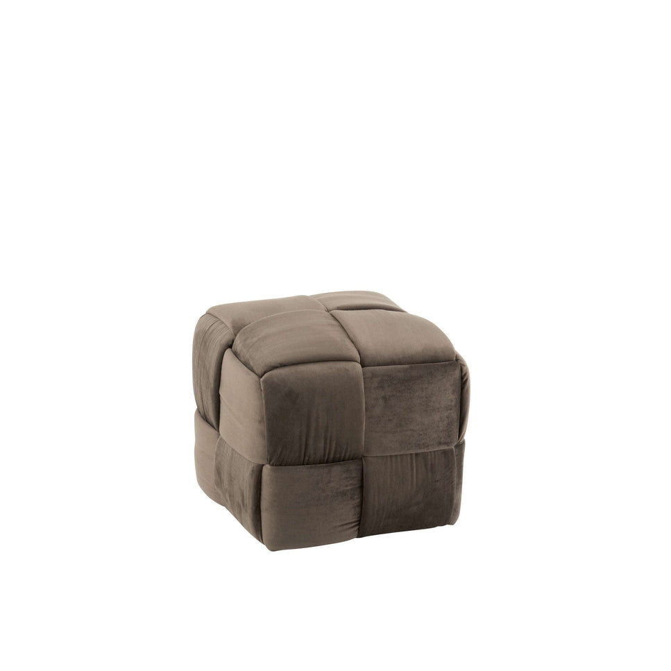 Pouf 1 Person aus Textil/Holz, Dunkelgrau