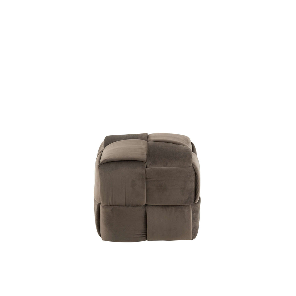 Pouf 1 Person aus Textil/Holz, Dunkelgrau