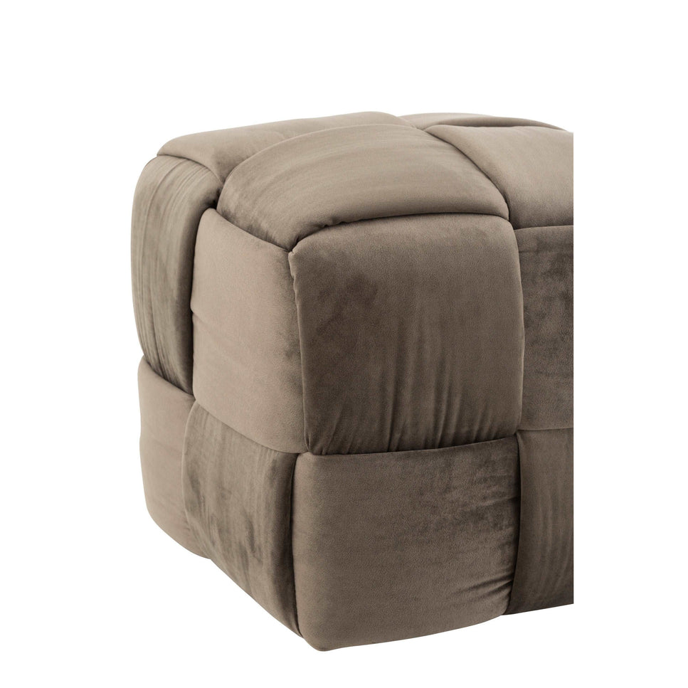 Pouf 1 Person aus Textil/Holz, Dunkelgrau