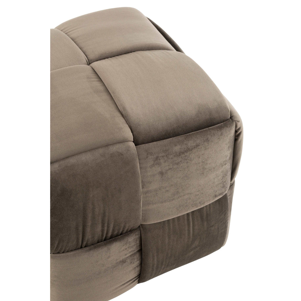 Pouf 1 Person aus Textil/Holz, Dunkelgrau