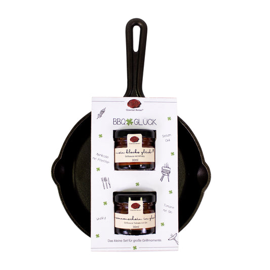 BBQ Glück: Schlemmerpfanne – Grillsauce Tomate mit Gin 30 ml
