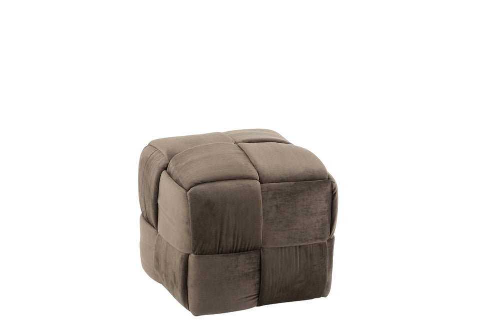 Pouf 1 Person aus Textil/Holz, Dunkelgrau